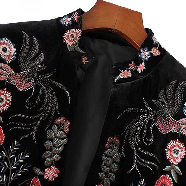 ☆VOCAVACA☆EMBROIDERY VELVET BLOUSON JACKET Miu Miu Washed velvet blouson jacket | REVERSIBLE