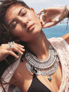 Bohemian Chunky Coin Necklace Silver
