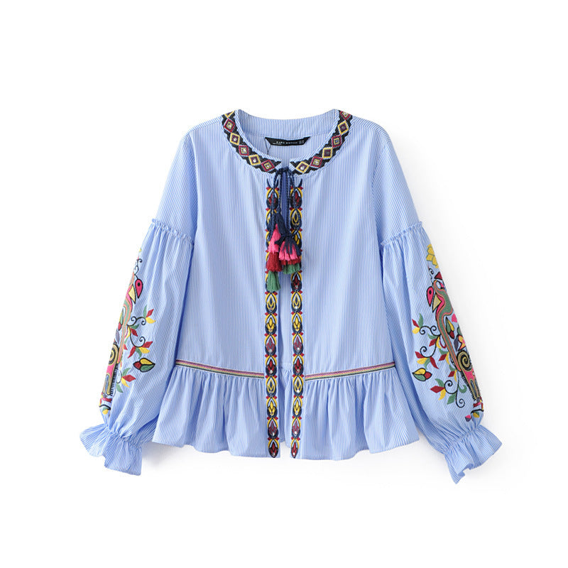 ruffle hem tunic top